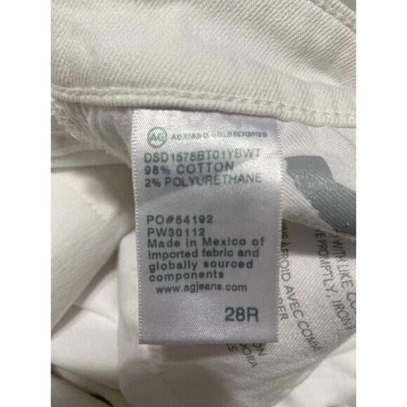 NWT AG Adriano Goldschmied Ex Boyfriend Slim 1 Year Vivid White Jeans-sz 28 - Picture 13 of 14